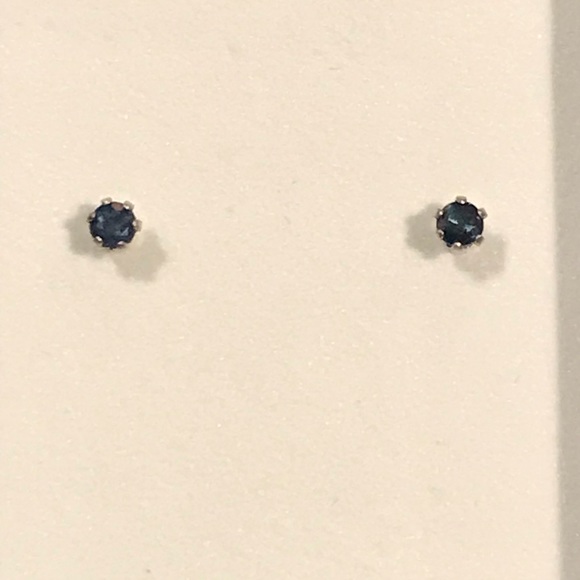 💙Genuine Sapphire 2.75 MM Surgical Steel Earrings - Picture 3 of 6
